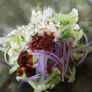 响油有机花菜的做法步骤：2
