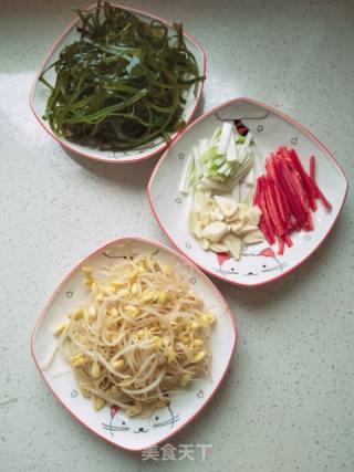 酸辣豆芽海带丝的做法步骤：4