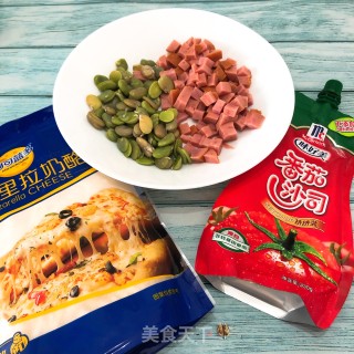 兰花豆火腿披萨的做法步骤：5