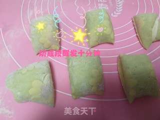 海苔肉松压花馒头的做法步骤：6