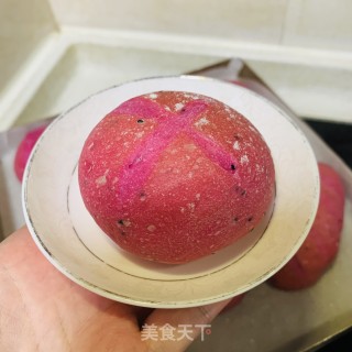 肉松面包（火龙果）的做法步骤：13