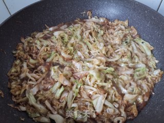 圆白菜素炒饼的做法步骤：6