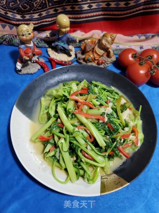 椒丝腐乳炒空心菜的做法步骤：9