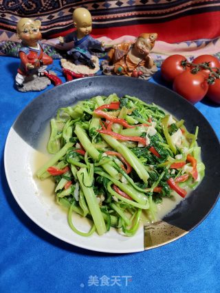 椒丝腐乳炒空心菜的做法步骤：10