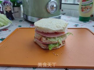 鱼子酱火腿简易汉堡的做法步骤：8