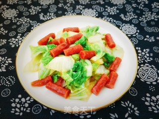 腊肠炒白菜的做法步骤：6