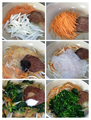 菠莱胡萝卜炒粉丝的做法步骤：5