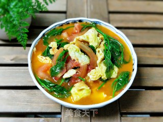 番茄桑芽煮蛋的做法步骤：11