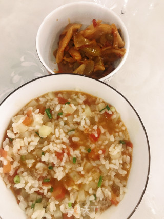 土豆烩西红柿汤饭的做法步骤：10
