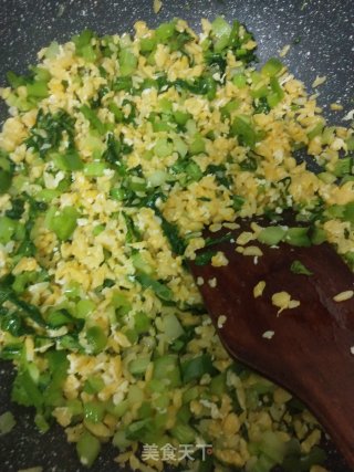 春菜蛋炒饭的做法步骤：7