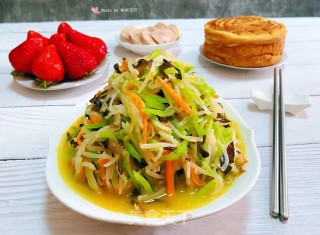 莴笋拌豆芽木耳胡萝卜的做法步骤：14