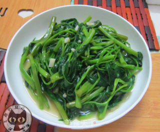 虾酱炒空心菜的做法步骤：6