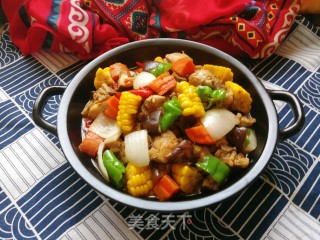 香菇玉米炖鸡腿的做法步骤：21