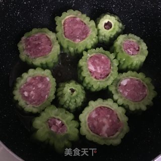 酿苦瓜豆腐煲的做法步骤：7