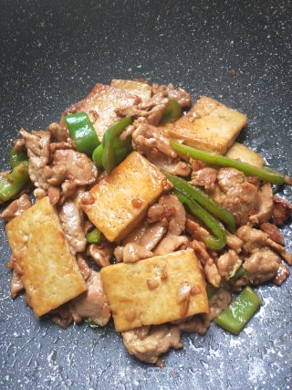老豆腐炒肉片的做法步骤：9