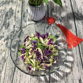 鸡胸肉拌紫甘蓝的做法步骤：4