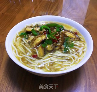 青椒香菇面的做法步骤：7