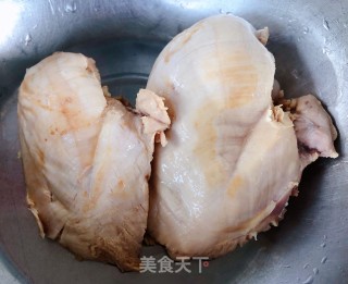 #肉类#凉拌鸡胸脯肉的做法步骤：6