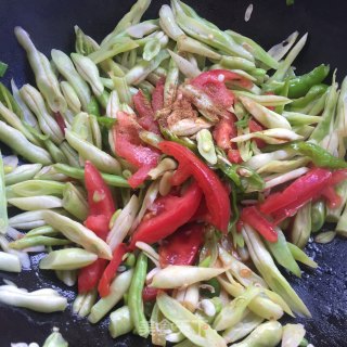 番茄青椒炒豆角的做法步骤：9