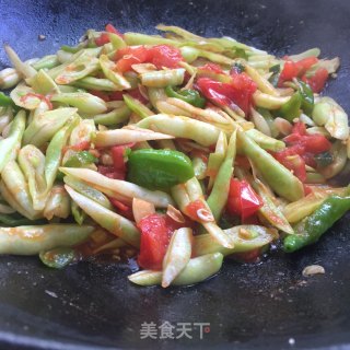 番茄青椒炒豆角的做法步骤：10