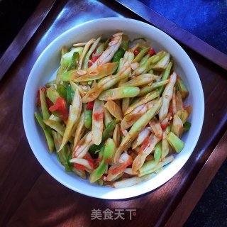 番茄青椒炒豆角的做法步骤：11