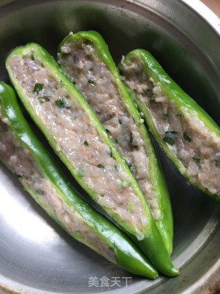 虾肉酿辣椒的做法步骤：8