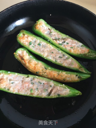 虾肉酿辣椒的做法步骤：10
