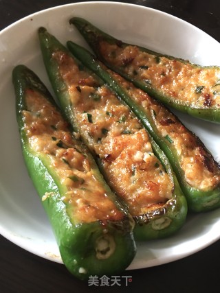 虾肉酿辣椒的做法步骤：14