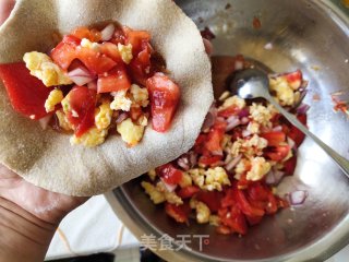 全麦鸡蛋西红柿馅饼的做法步骤：15