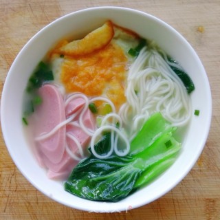 青菜火腿鸡蛋面的做法步骤：6