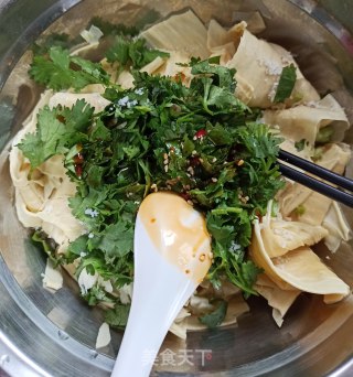 香菜拌豆皮的做法步骤：4