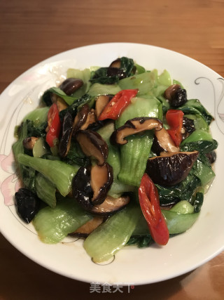香菇油菜的做法步骤：10