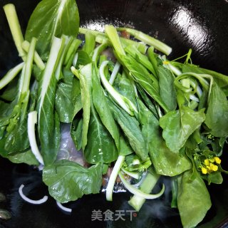 菜心炒河粉的做法步骤：5