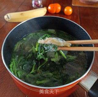 小青菜榨菜粉丝汤的做法步骤：9
