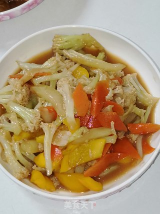 胡萝卜炒菜花的做法步骤：8