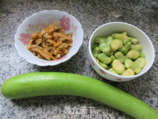 榨菜丝蚕豆煮夜开花的做法步骤：1