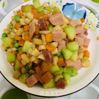 鸡腿菇炒丁的做法步骤：13