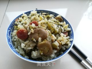 蚕豆腊肠菜饭的做法步骤：10