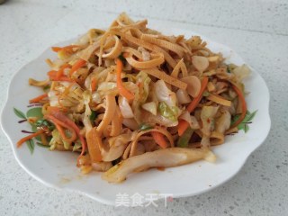 豆腐丝炒包菜的做法步骤：5