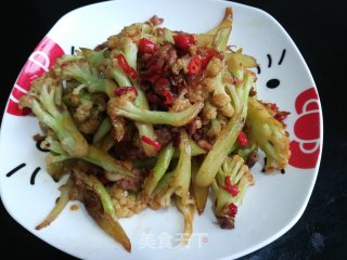孜然花菜炒肉的做法步骤：9