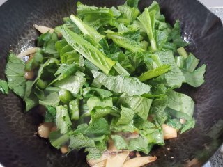 杏鲍菇炒春菜的做法步骤：10