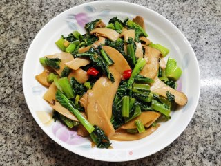 杏鲍菇炒春菜的做法步骤：11