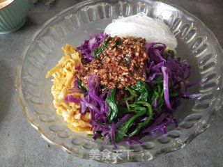 拌油麦菜紫甘蓝丝的做法步骤：6
