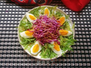 紫甘蓝苦菊鸡蛋沙拉的做法步骤：11