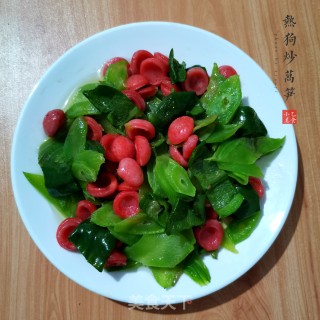 热狗炒莴笋的做法步骤：7
