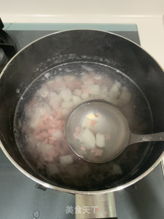 糯米火腿山药粥的做法步骤：2