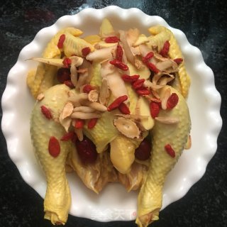 药膳蒸鸡的做法步骤：7