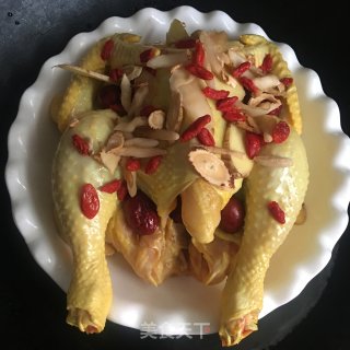 药膳蒸鸡的做法步骤：8