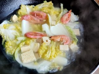 北极虾娃娃菜粉丝煲的做法步骤：10