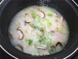 香菇肉片青菜粥的做法步骤：12